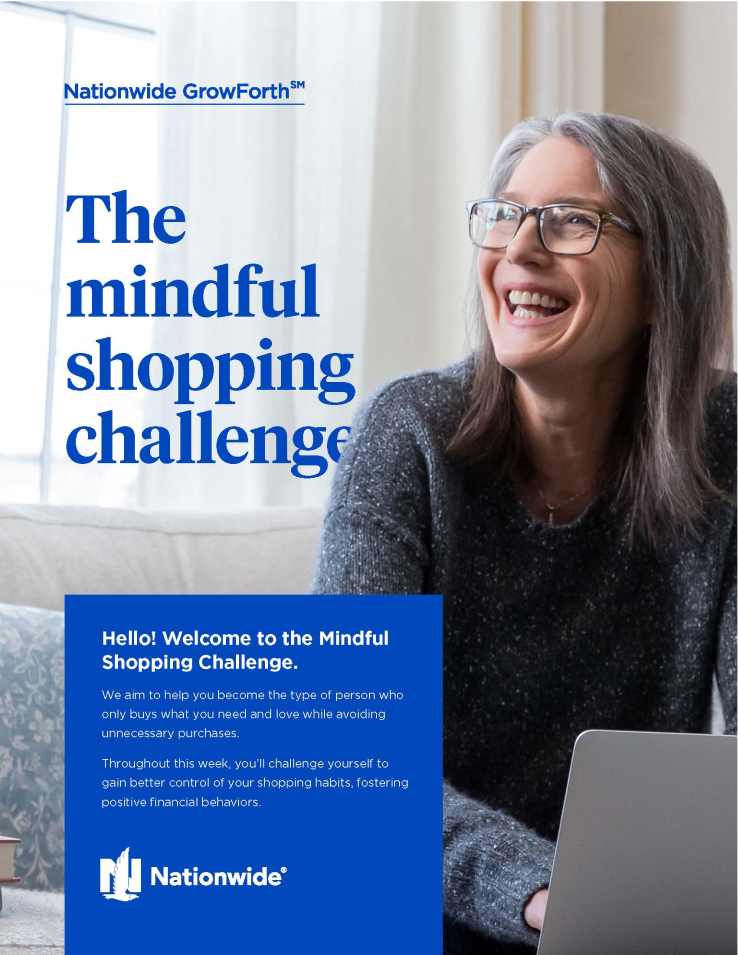 GrowForth workbook about mindful shopping